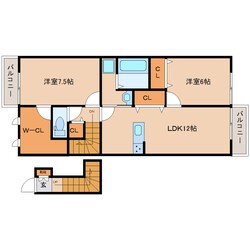 大和高田駅 徒歩13分 2階の物件間取画像